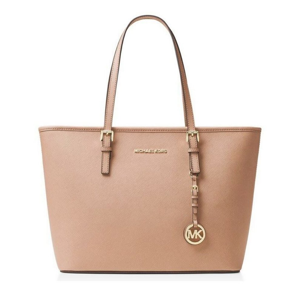 NWT Michael Michael Kors Jet Set Zip Top Leather Tote Blush Pink 100% AUTHENTIC